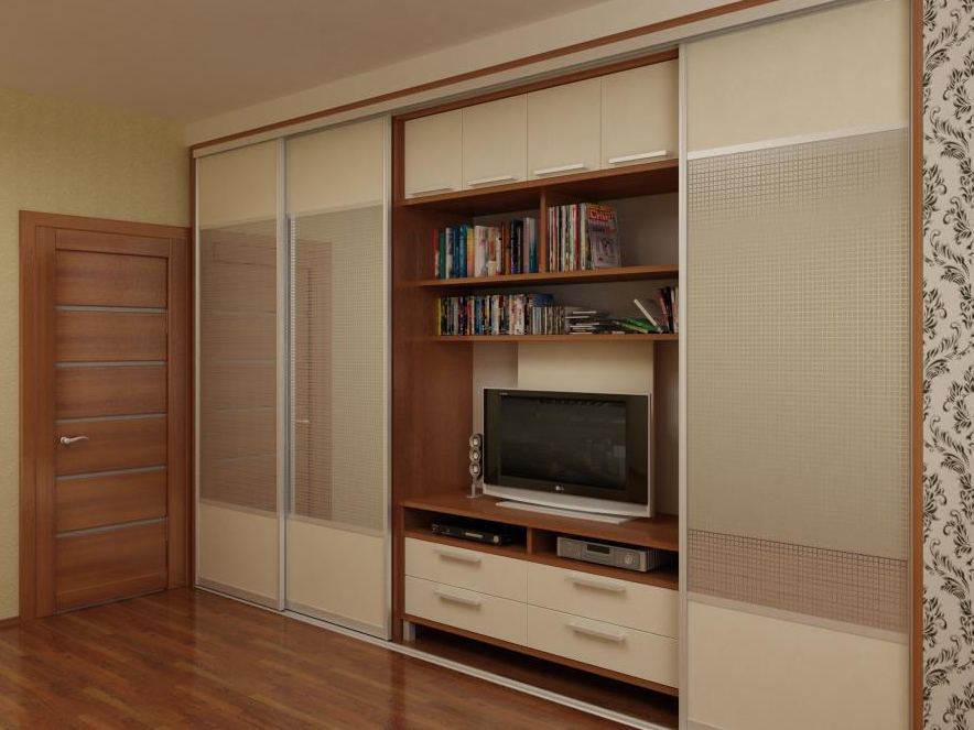 Разновидности шкафов под тв - встроенный, во всю стену